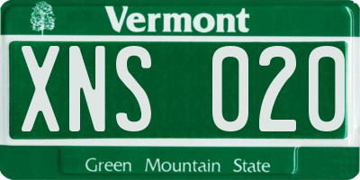 VT license plate XNS020