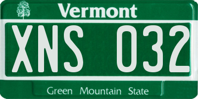 VT license plate XNS032
