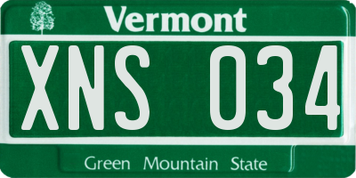 VT license plate XNS034