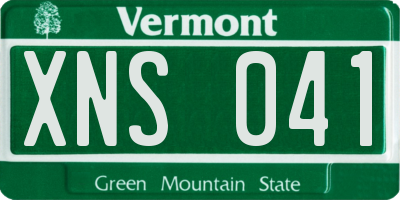 VT license plate XNS041