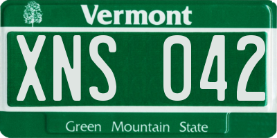VT license plate XNS042