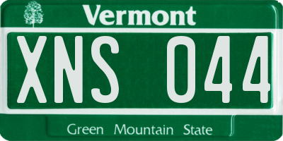 VT license plate XNS044