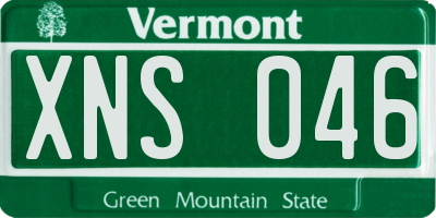 VT license plate XNS046