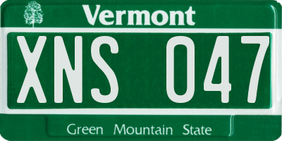 VT license plate XNS047