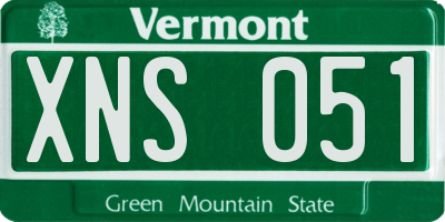 VT license plate XNS051