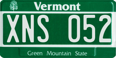 VT license plate XNS052