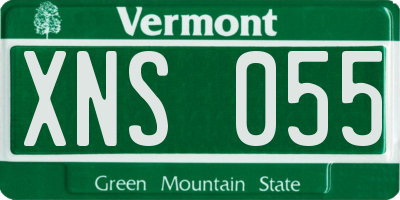 VT license plate XNS055