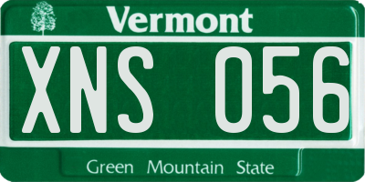 VT license plate XNS056
