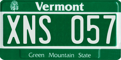 VT license plate XNS057