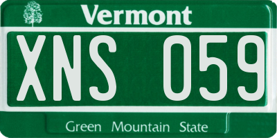VT license plate XNS059