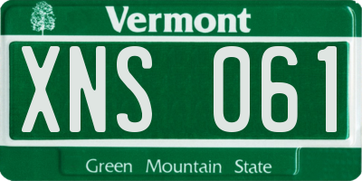 VT license plate XNS061