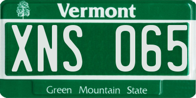 VT license plate XNS065