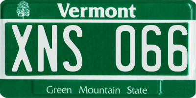 VT license plate XNS066