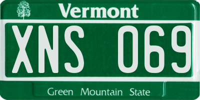 VT license plate XNS069