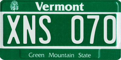 VT license plate XNS070