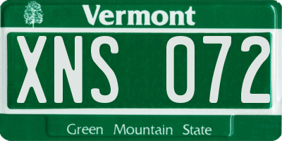 VT license plate XNS072