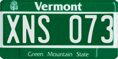 VT license plate XNS073