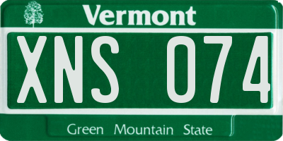 VT license plate XNS074