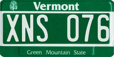 VT license plate XNS076
