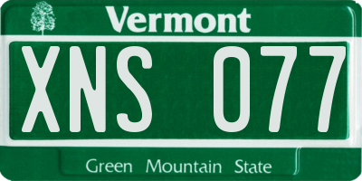 VT license plate XNS077