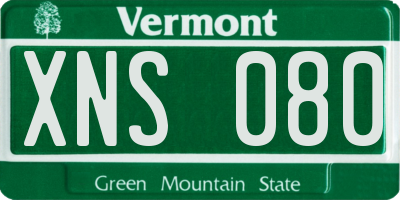 VT license plate XNS080