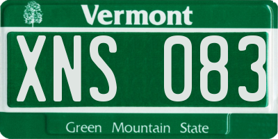 VT license plate XNS083
