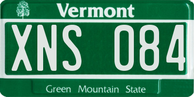 VT license plate XNS084