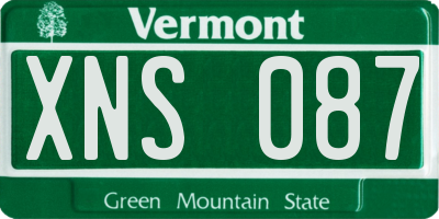 VT license plate XNS087