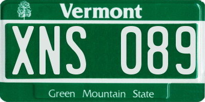 VT license plate XNS089
