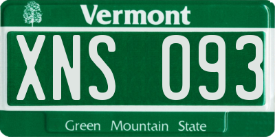 VT license plate XNS093