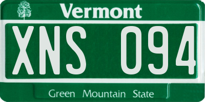 VT license plate XNS094