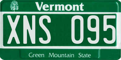 VT license plate XNS095