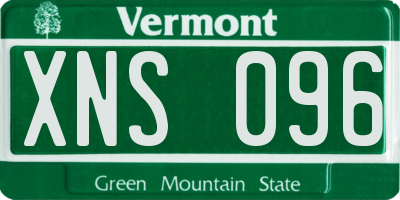 VT license plate XNS096