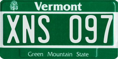 VT license plate XNS097