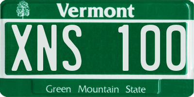 VT license plate XNS100