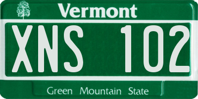 VT license plate XNS102