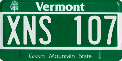 VT license plate XNS107