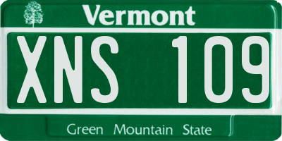 VT license plate XNS109