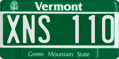 VT license plate XNS110