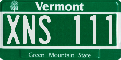 VT license plate XNS111