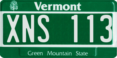 VT license plate XNS113
