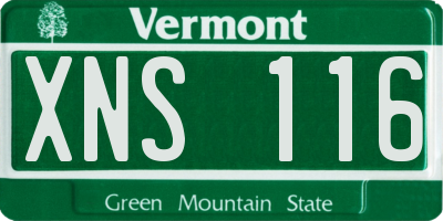 VT license plate XNS116