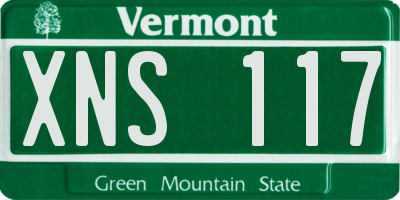 VT license plate XNS117