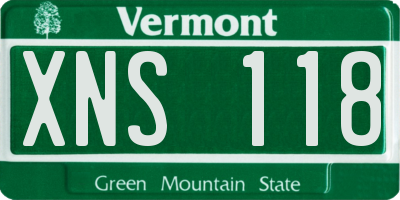 VT license plate XNS118