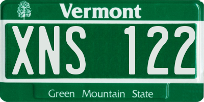 VT license plate XNS122