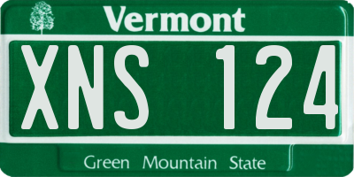 VT license plate XNS124