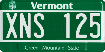 VT license plate XNS125