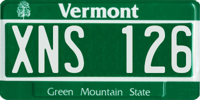 VT license plate XNS126