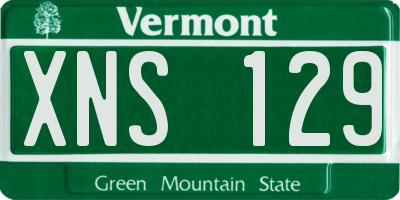 VT license plate XNS129