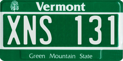VT license plate XNS131